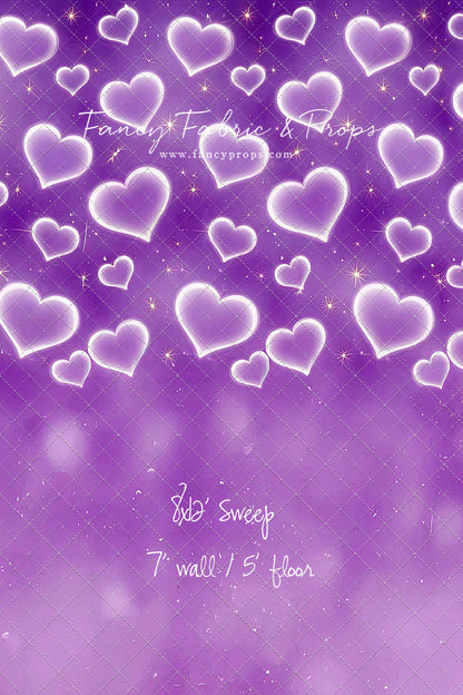 Purple Puffy Hearts - With Sweep Option