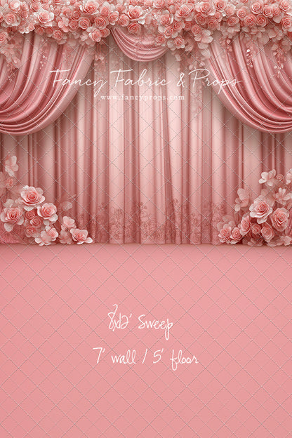 Rosy Vienna Drapes - With Sweep Option