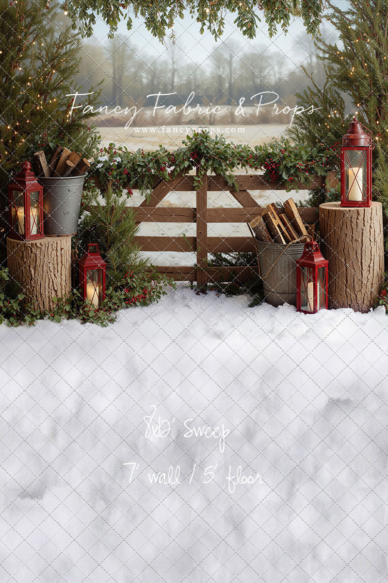 Rustic Christmas Fence - with Sweep Option
