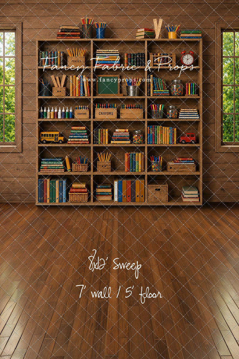Rustic Schoolhouse Bookshelf - With Sweep Option