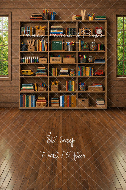 Rustic Schoolhouse Bookshelf - With Sweep Option