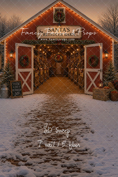 Santa's Nighttime Reindeer Barn - with Sweep Option