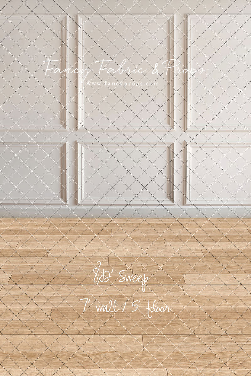 Simple Ivory Panel Wall - With Winter's Grace Floor Sweep Option