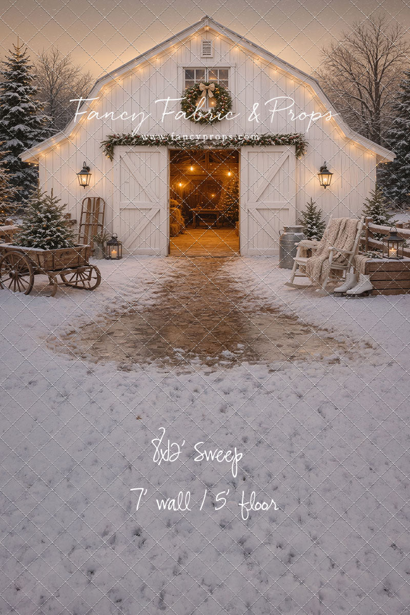 Snowfall At Cedar Ridge Barn - with Sweep Option