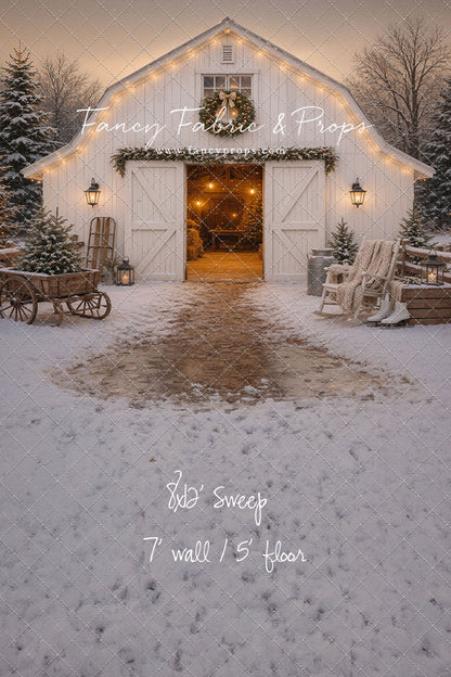 Snowfall At Cedar Ridge Barn - with Sweep Option
