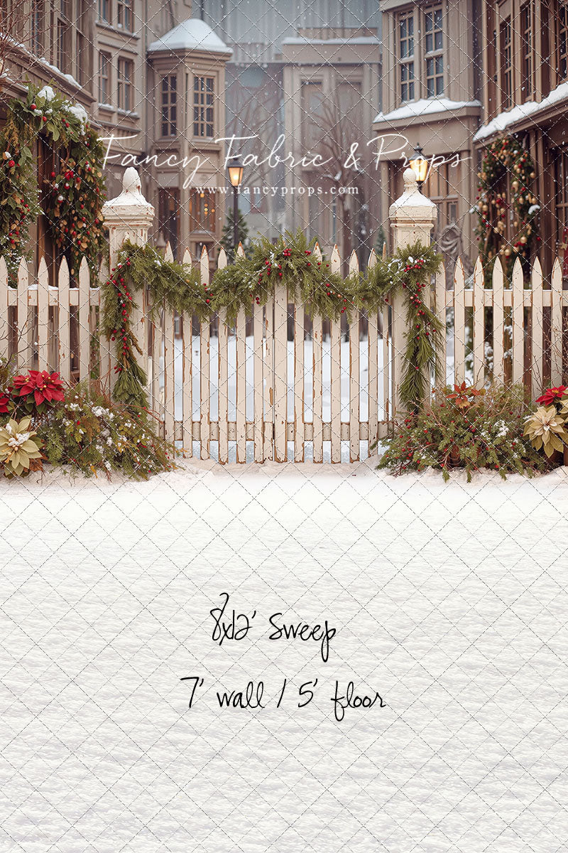Snowy Village Gate - with Sweep Option