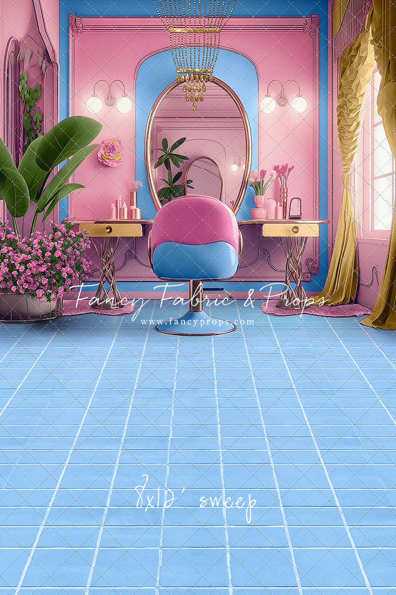 Stacie's Salon - Blue - With Sweep Option