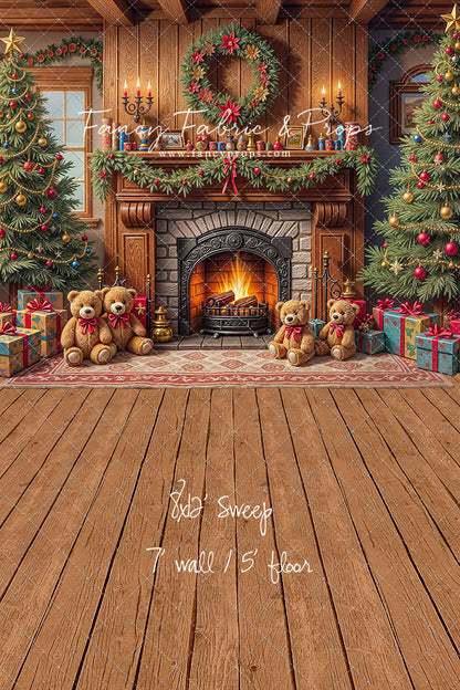 Teddy's Fireside Christmas - with Sweep Option