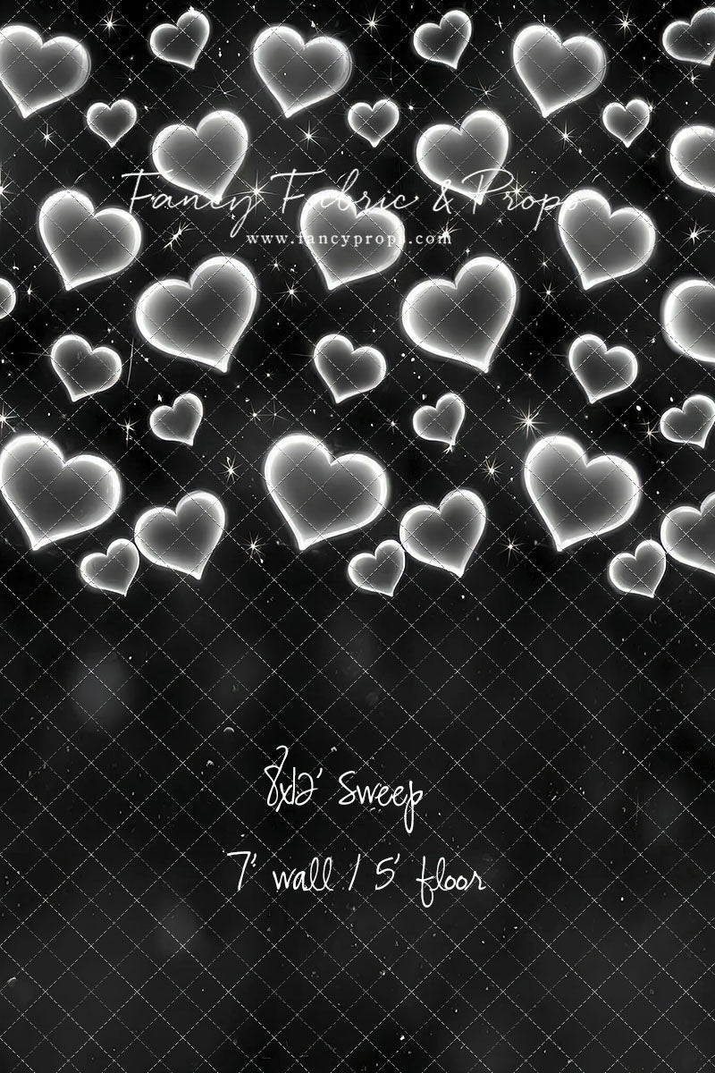 White Puffy Hearts - With Sweep Option