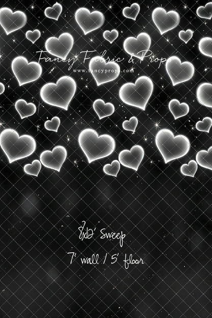 White Puffy Hearts - With Sweep Option