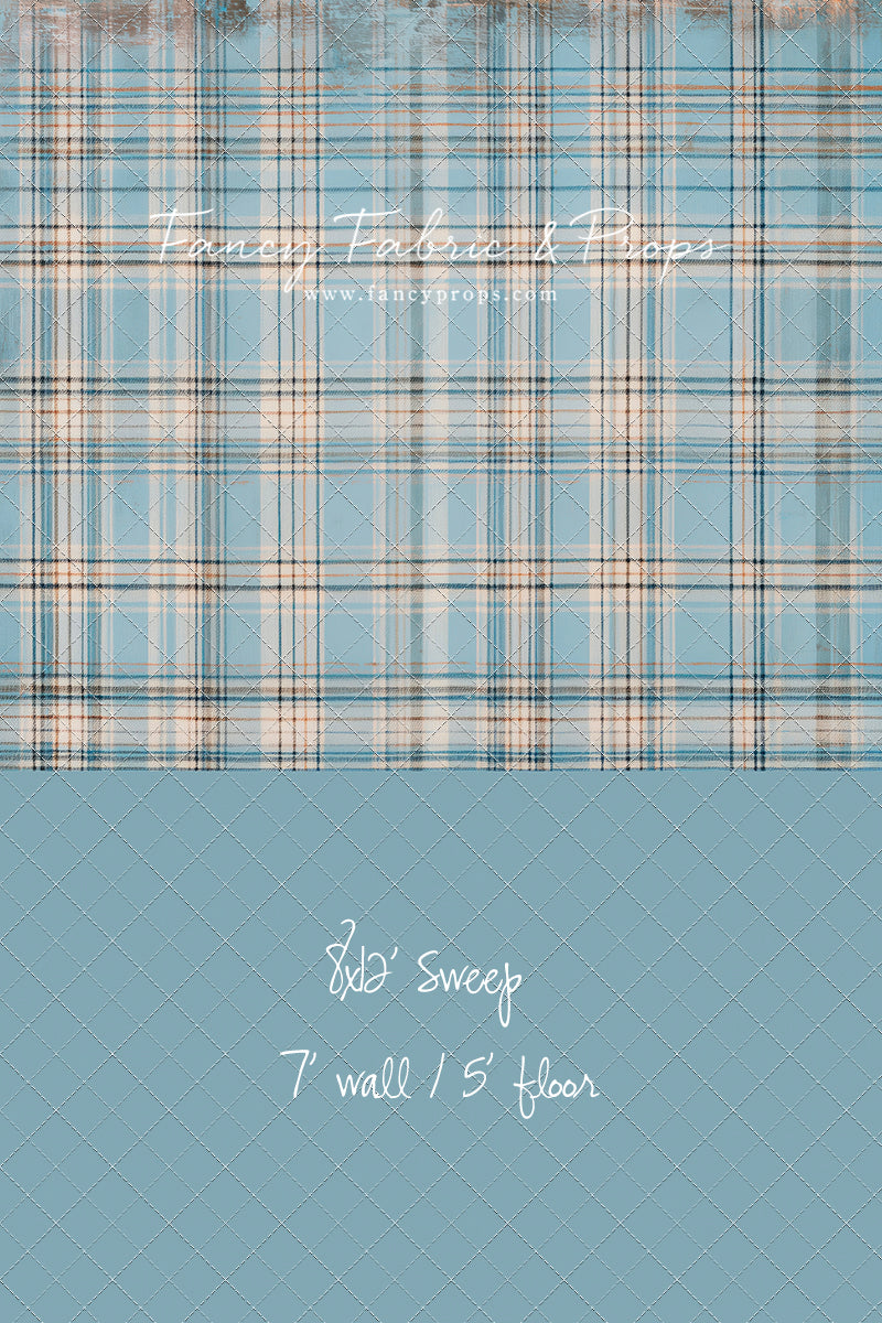 Winter Sky Gingham - With Sweep Option