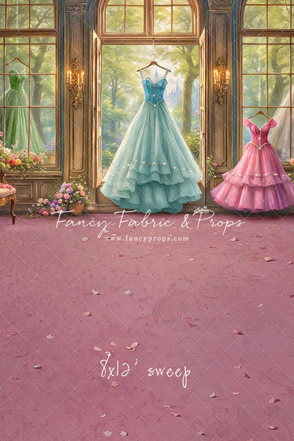Dress of Royal Wishes- Pink Floor - With Sweep Option