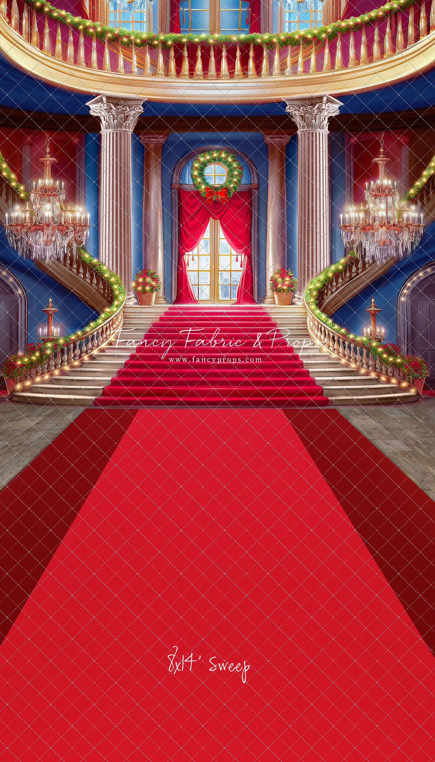 Belle's Royal Staircase -With Lights- Red Carpet - With Sweep Option