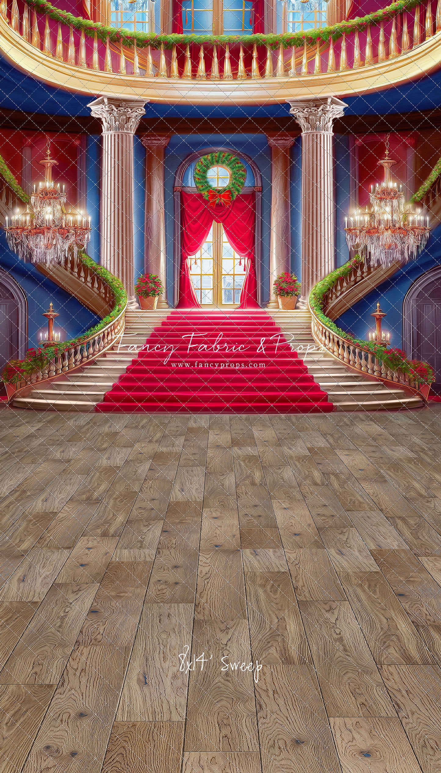 Belle's Royal Staircase -Wood Floor - With Sweep Option