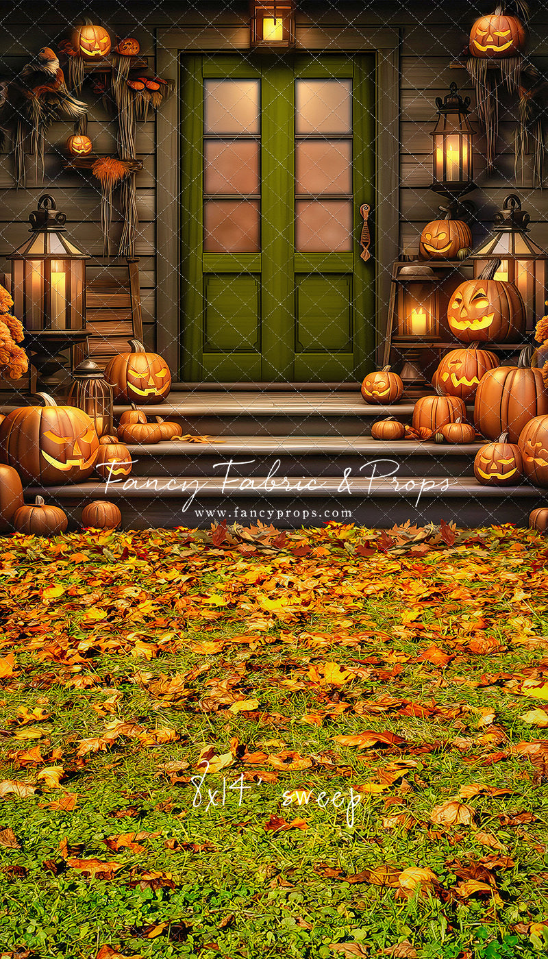 Pumpkin Porch - Green Door - With Sweep Option