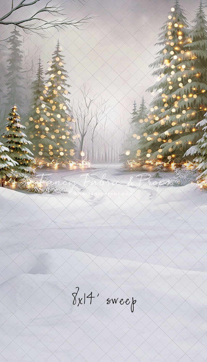 Snowy Trail Of Lights - No Deer - with Sweep Option