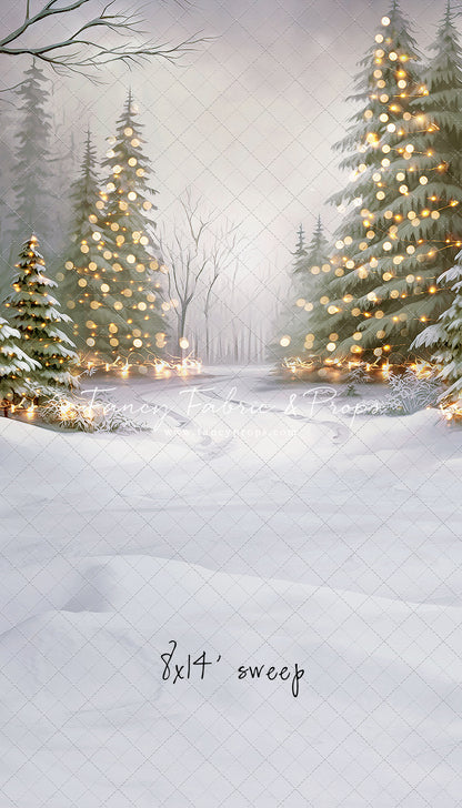 Snowy Trail Of Lights - No Deer - with Sweep Option