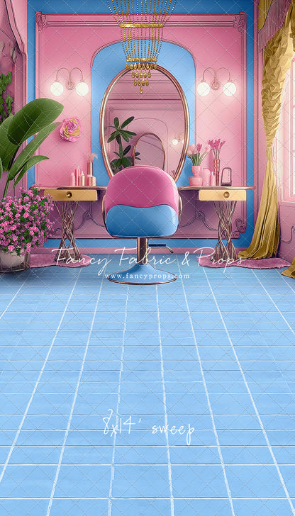 Stacie's Salon - Blue - With Sweep Option