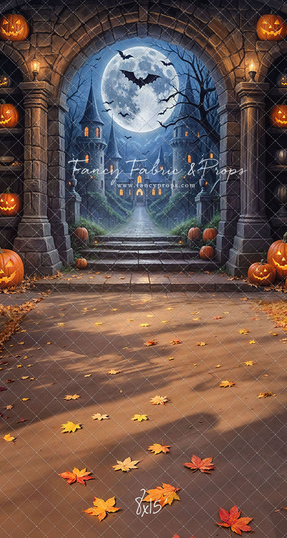Gothic Halloween Gateway -Leaves Floor - With Sweep Option