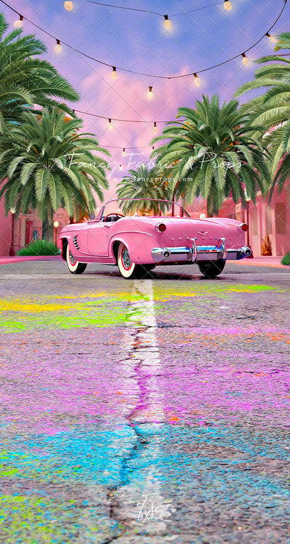 Malibu Shopping Center - Pink Car - With Sweep Option