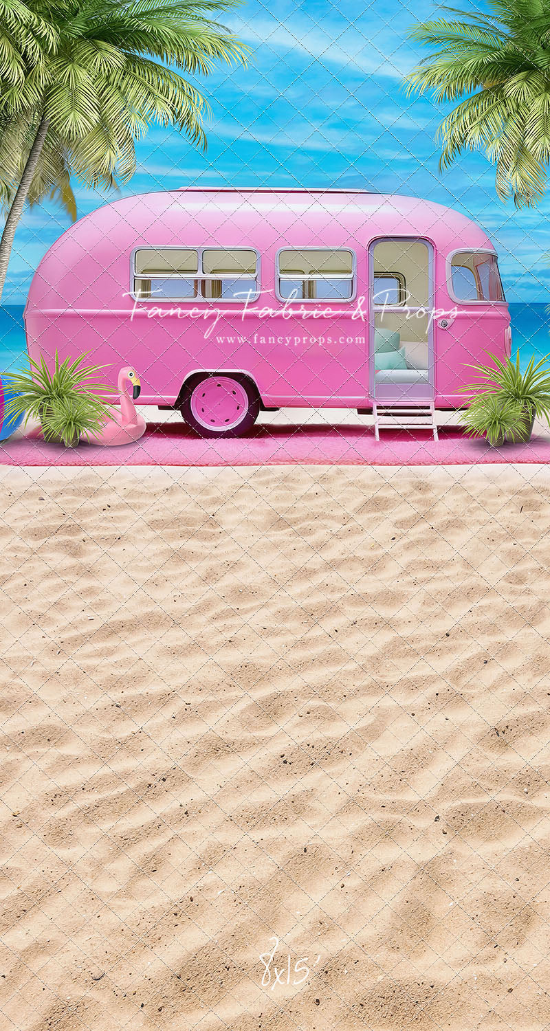 Road Trip Chic - Pink Camper - With Sweep Option