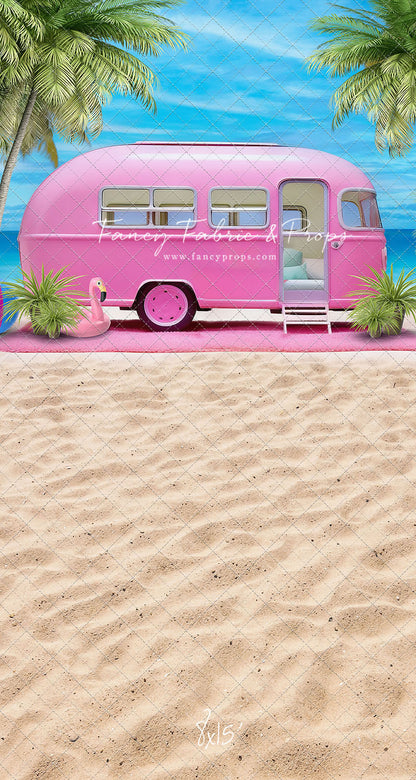 Road Trip Chic - Pink Camper - With Sweep Option