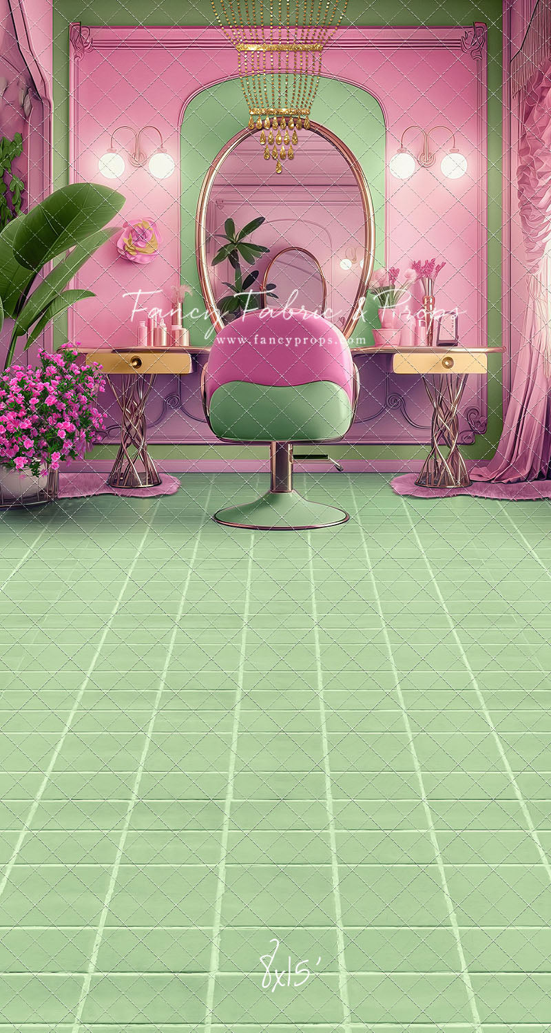 Stacie's Salon - Green - With Sweep Option