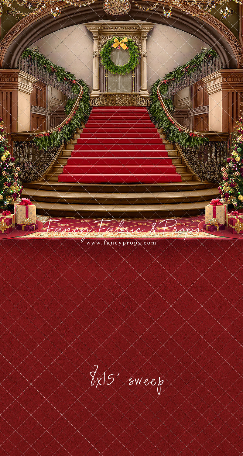 Grand Holiday Staircase - Red Carpet - with Sweep Option