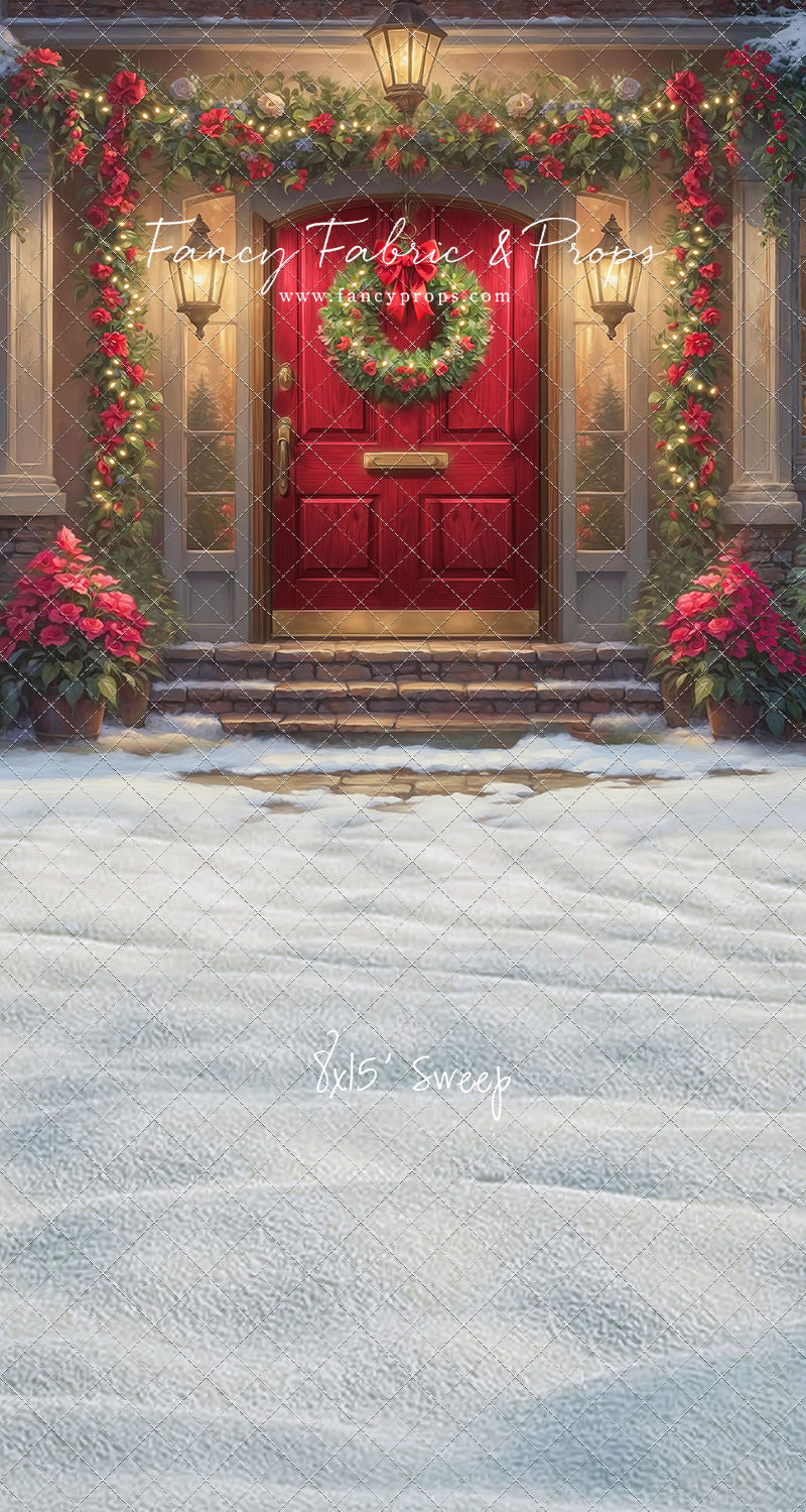Merry Holiday Entry - Red Door - With Sweep Option