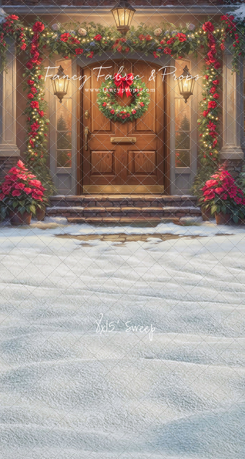 Merry Holiday Entry - Brown Door - With Sweep Option