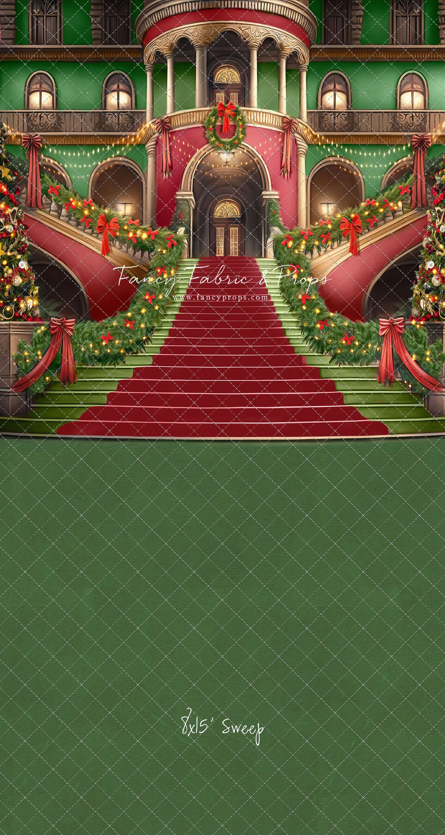 Merry Mansion- Green Rug - with Sweep Option