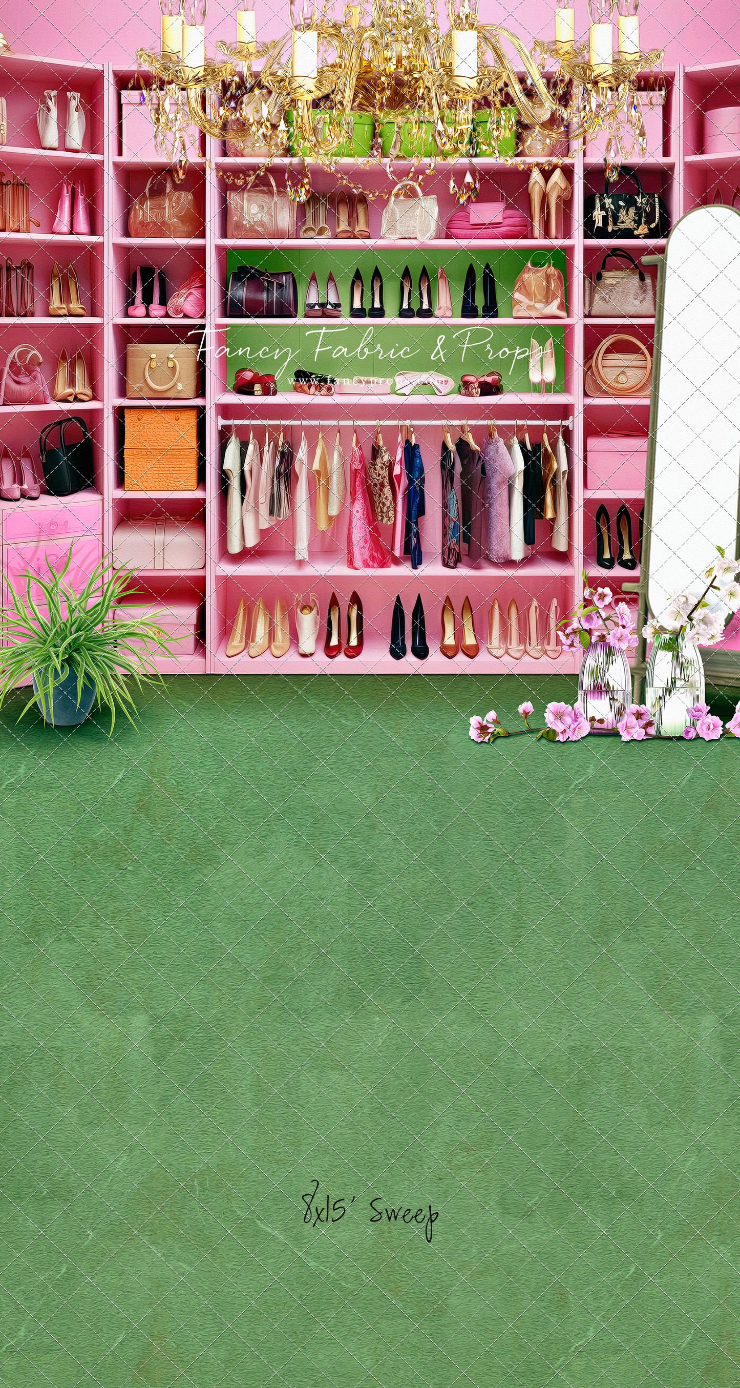 Nikki's Closet - Green Carpet - With Sweep Option