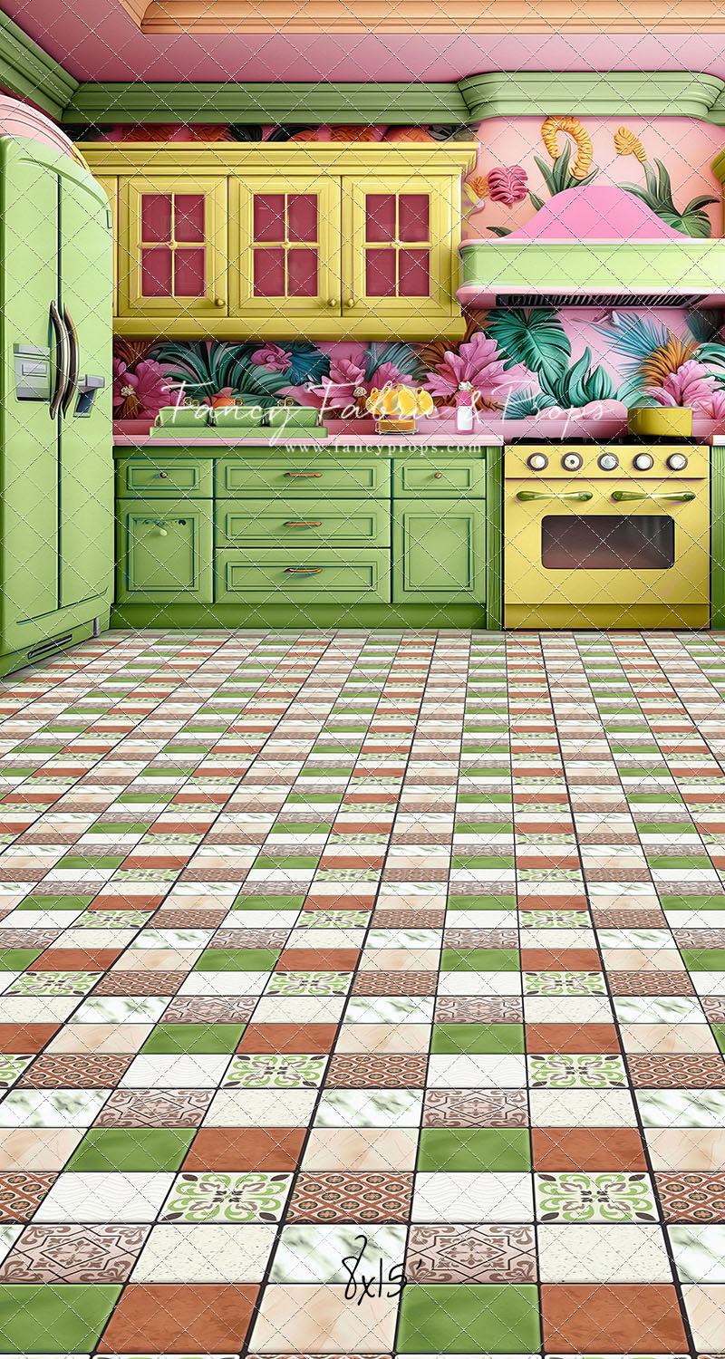 Tropical Kitchen - Lime & Yellow - With Sweep Option