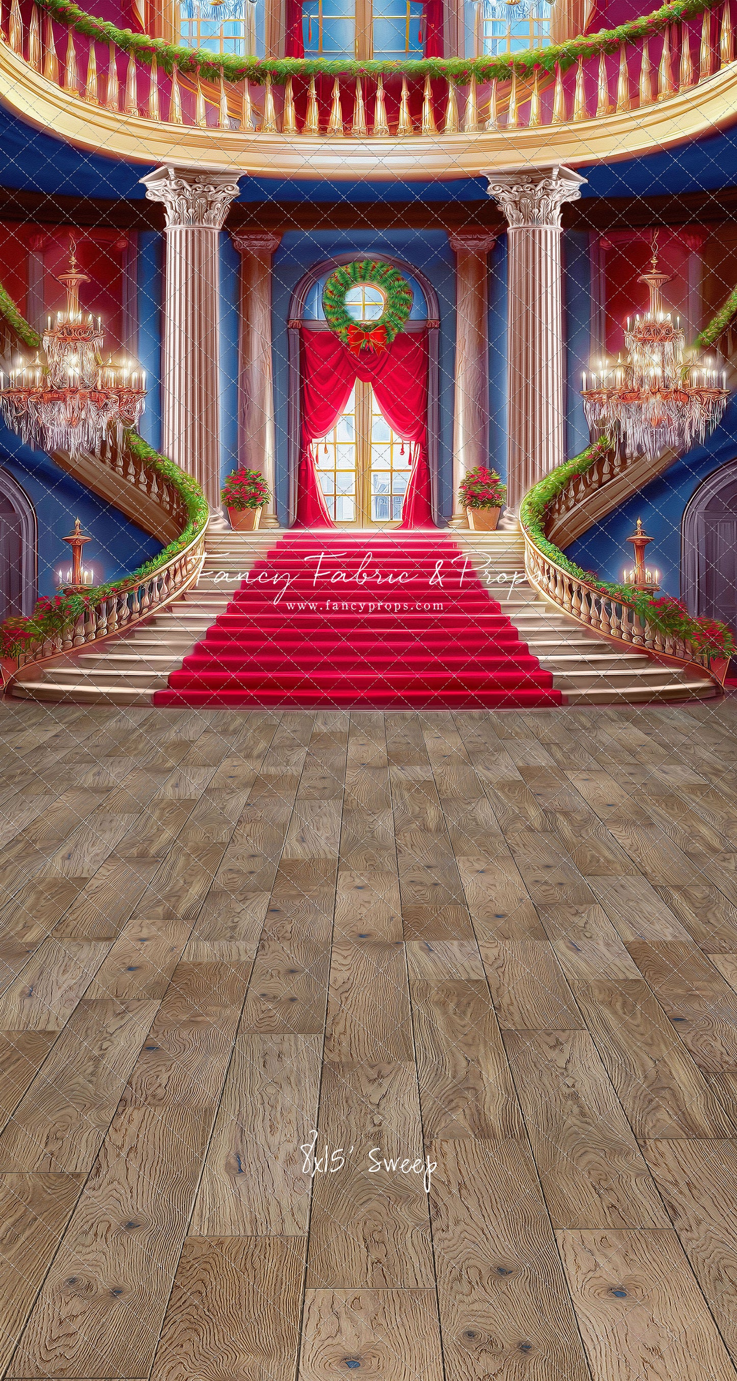 Belle's Royal Staircase -Wood Floor - With Sweep Option