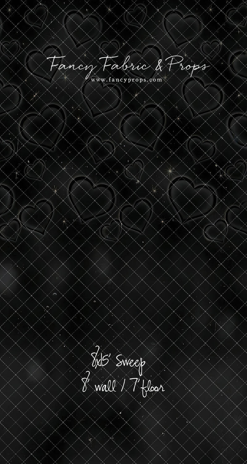 Black Puffy Hearts - With Sweep Option