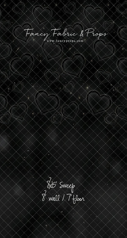 Black Puffy Hearts - With Sweep Option