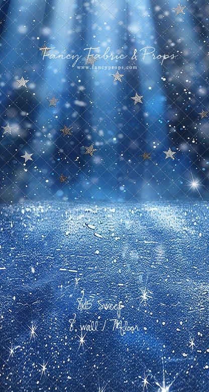 Blue Starry Shimmer - Sweep Sizes Only