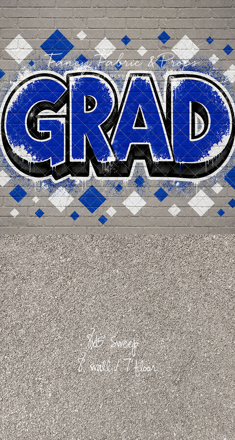 Blue & White Grad - With Sweep Option