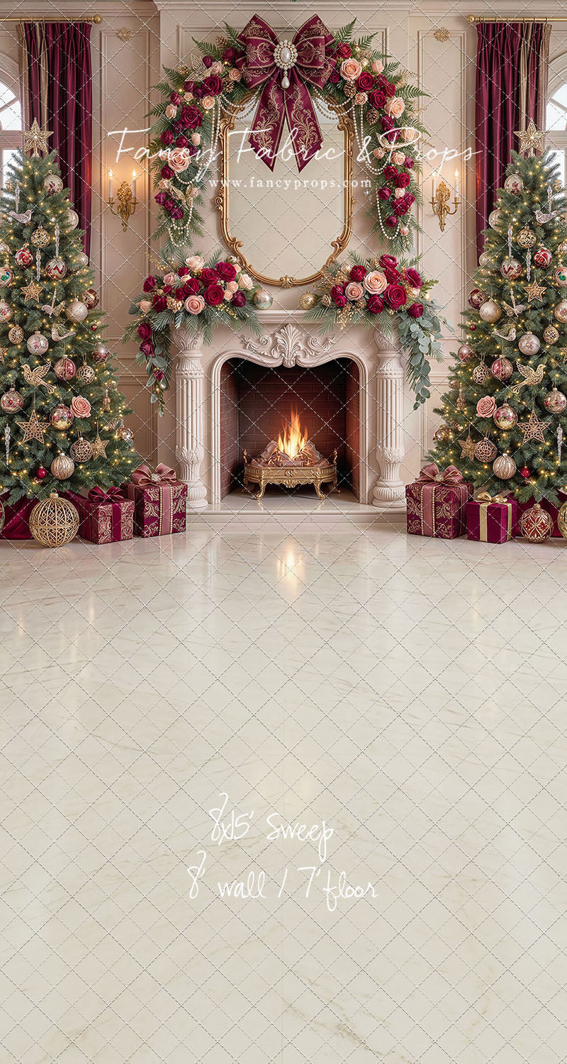 Christmas Rose Parlor - with Sweep Option