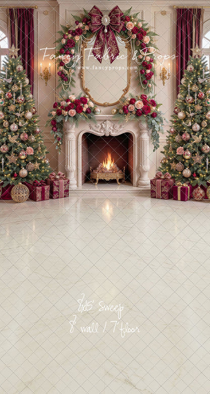 Christmas Rose Parlor - with Sweep Option