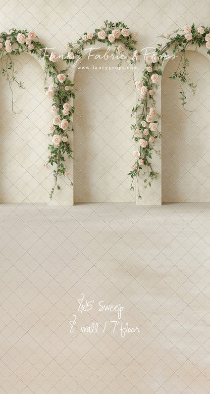 Cream Rose Courtyard - With Sweep Option