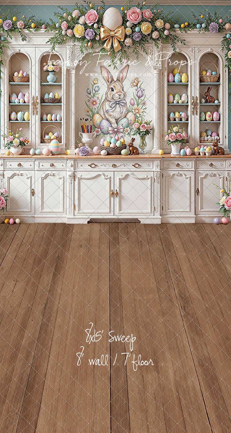 Easter Cupboard - Wood Floor - With Sweep Option