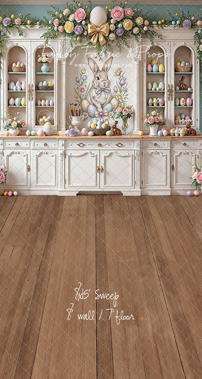 Easter Cupboard - Wood Floor - With Sweep Option