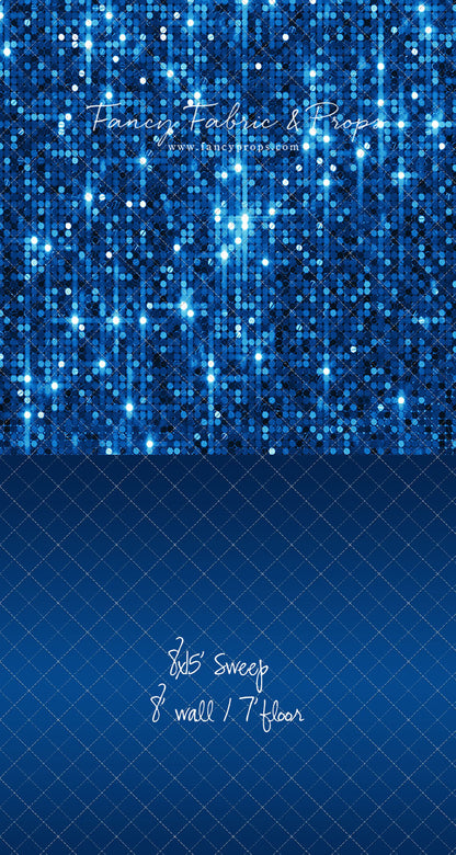 Electric Blue Glitz - With Solid Floor Sweep Option