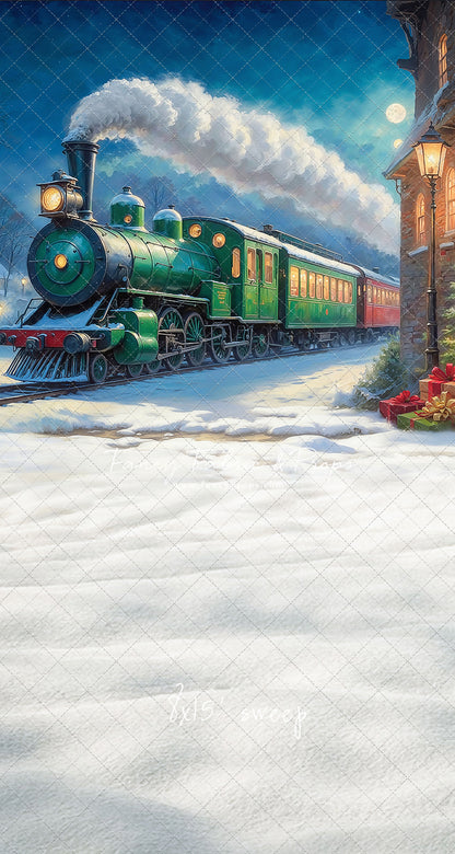 Festive Locomotive - Train on Left Option - With Sweep Option