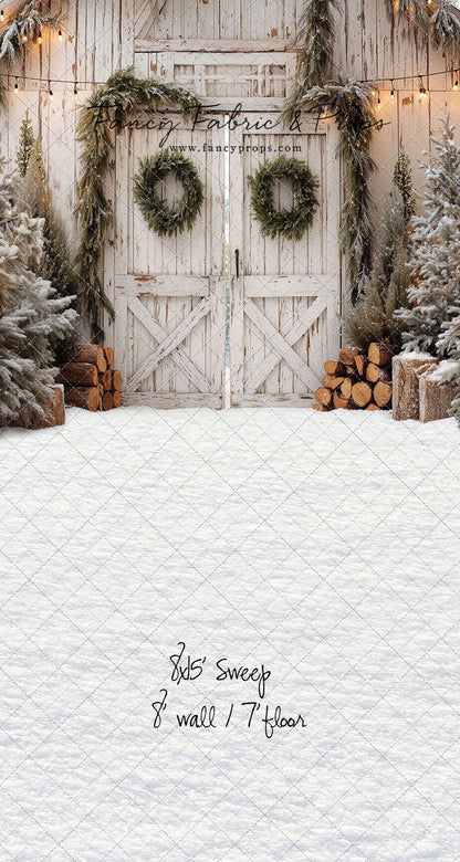 Frosted Evergreen Barn - with Sweep Option