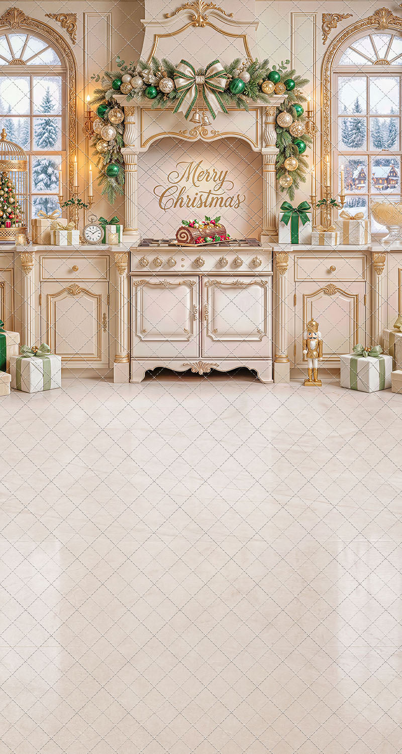 Gilded Christmas Kitchen - With Sweep Option
