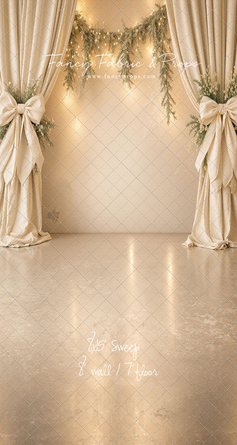 Ivory Christmas Curtain Call - With Sweep Option