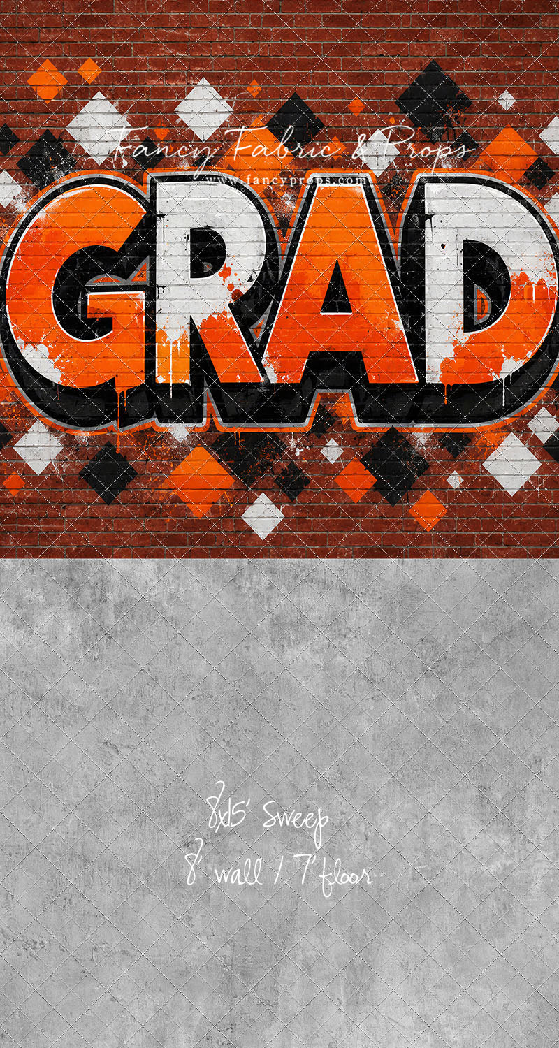 Orange & Black Grad - With Sweep Option