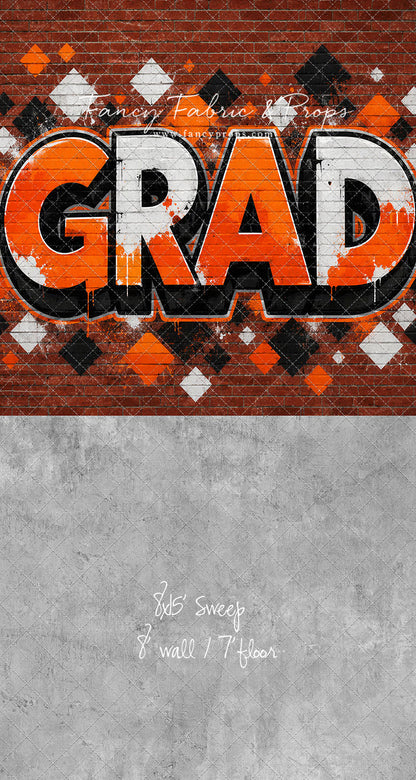 Orange & Black Grad - With Sweep Option